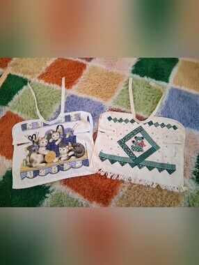 Set of 2 Handmsde Kitchen Dish Towel Bibs